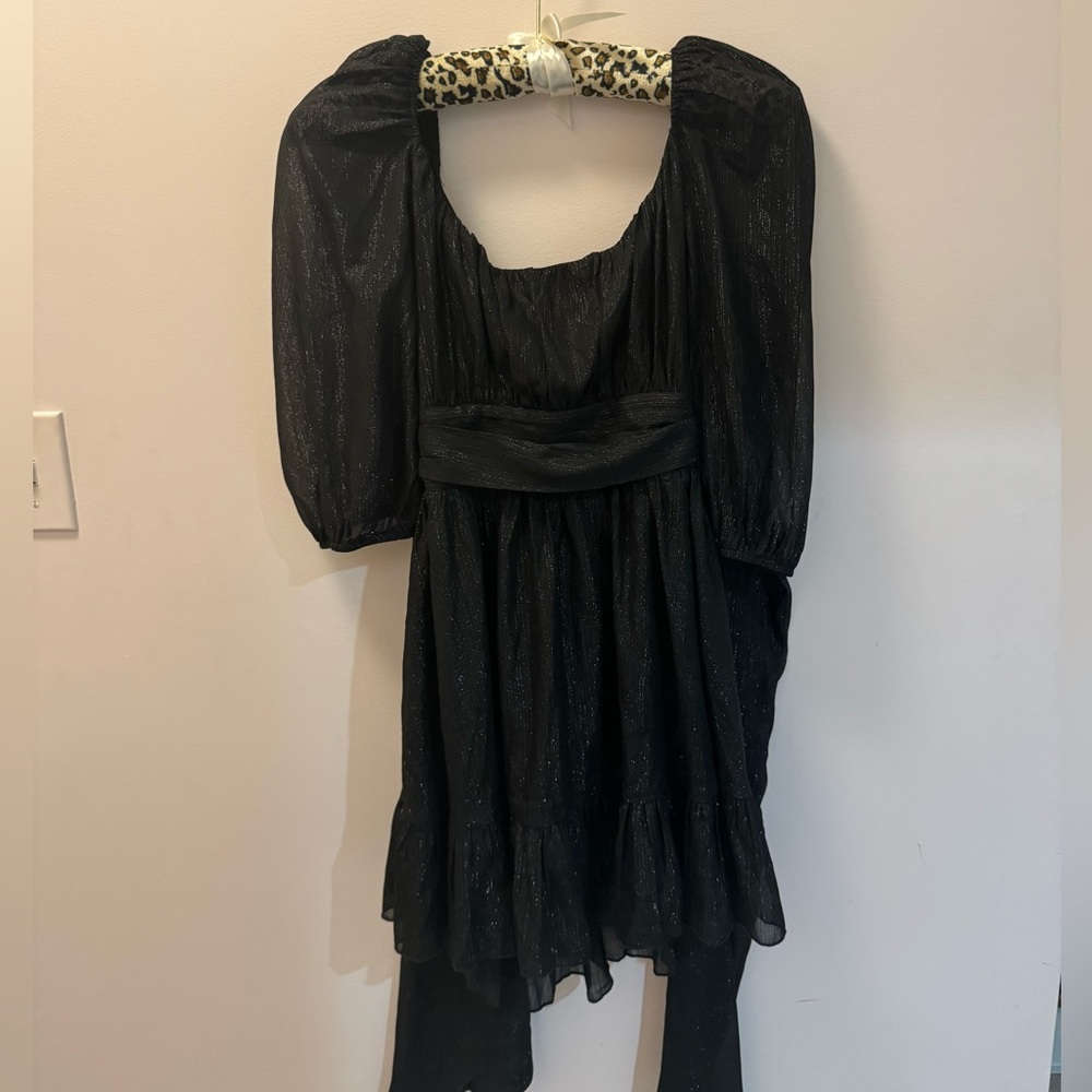 Lucy in the Sky black sparkly mini dress